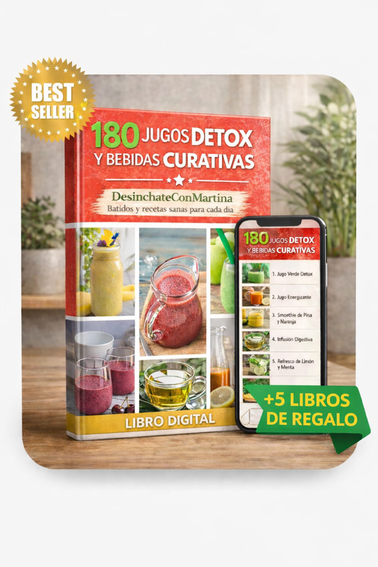 180 Jugos Detox y Bebidas Curativas +5 Bonos | Recetas Naturales para Limpiar tu Cuerpo y Mejorar tu Bienestar